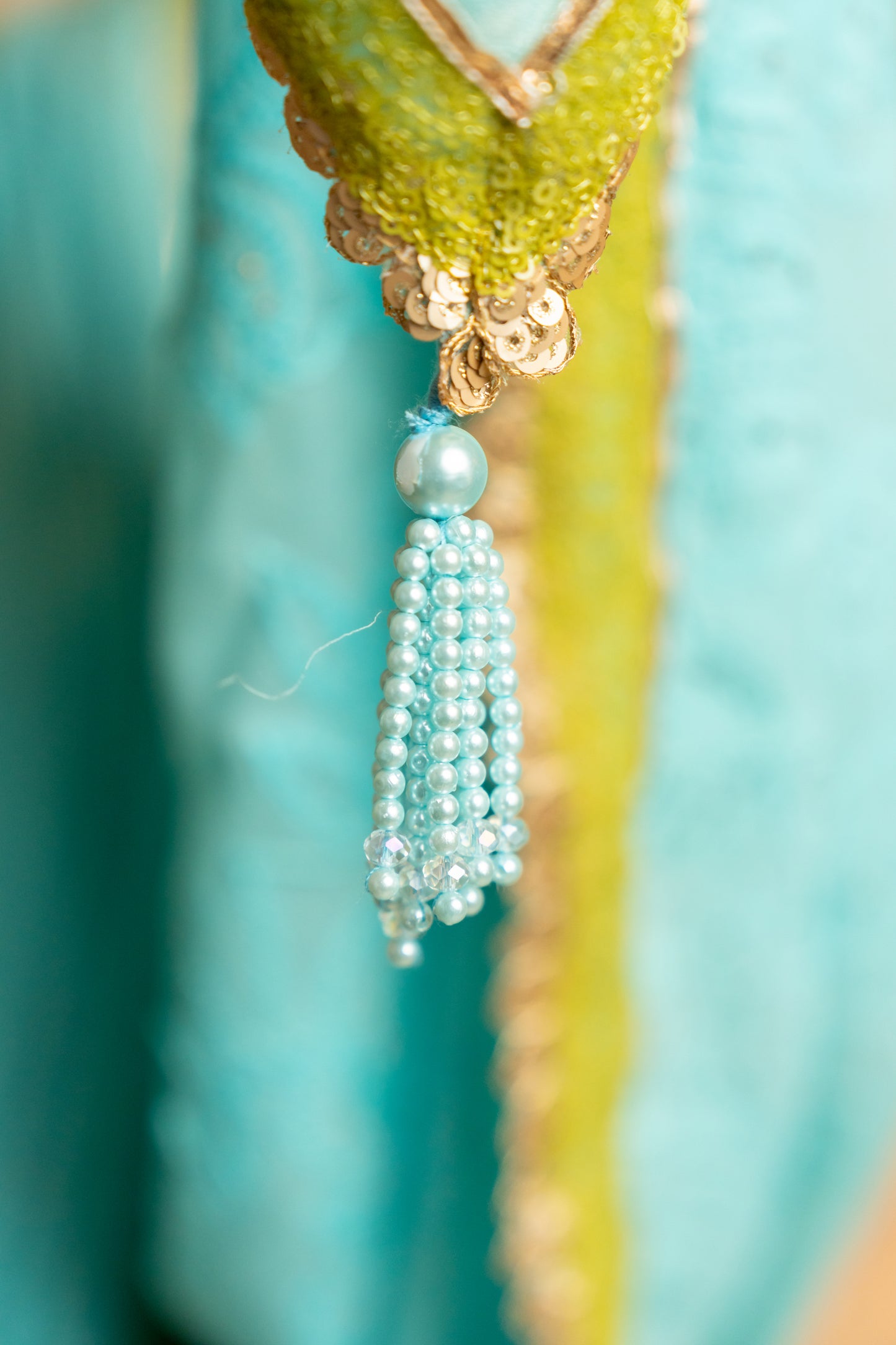 Falak | Sea Blue Viscose Georgette Chikankari Saree
